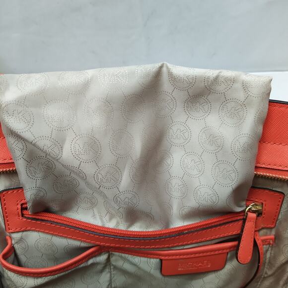 Michael Kors Selma Red Saffiano Leather Studded Top Handle Satchel Shoulder Bag - Picture 13 of 16